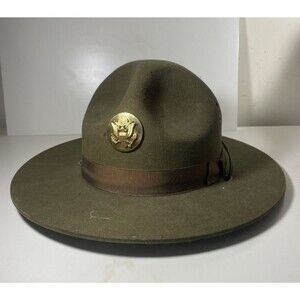 US Military Stetson Campaign Hat Headgear Vintage